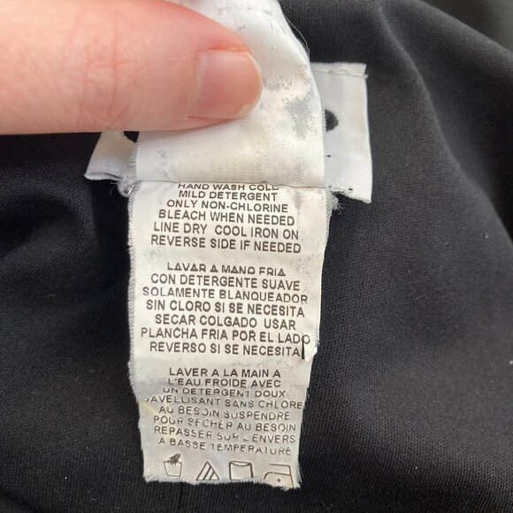 Jump Black Dress Spaghetti Strap Lined Sheer Overlay Draped Cowl Neck Size 7/8 - Picture 6 of 8